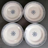 Set of 4 plates St Amand Terre de Fer