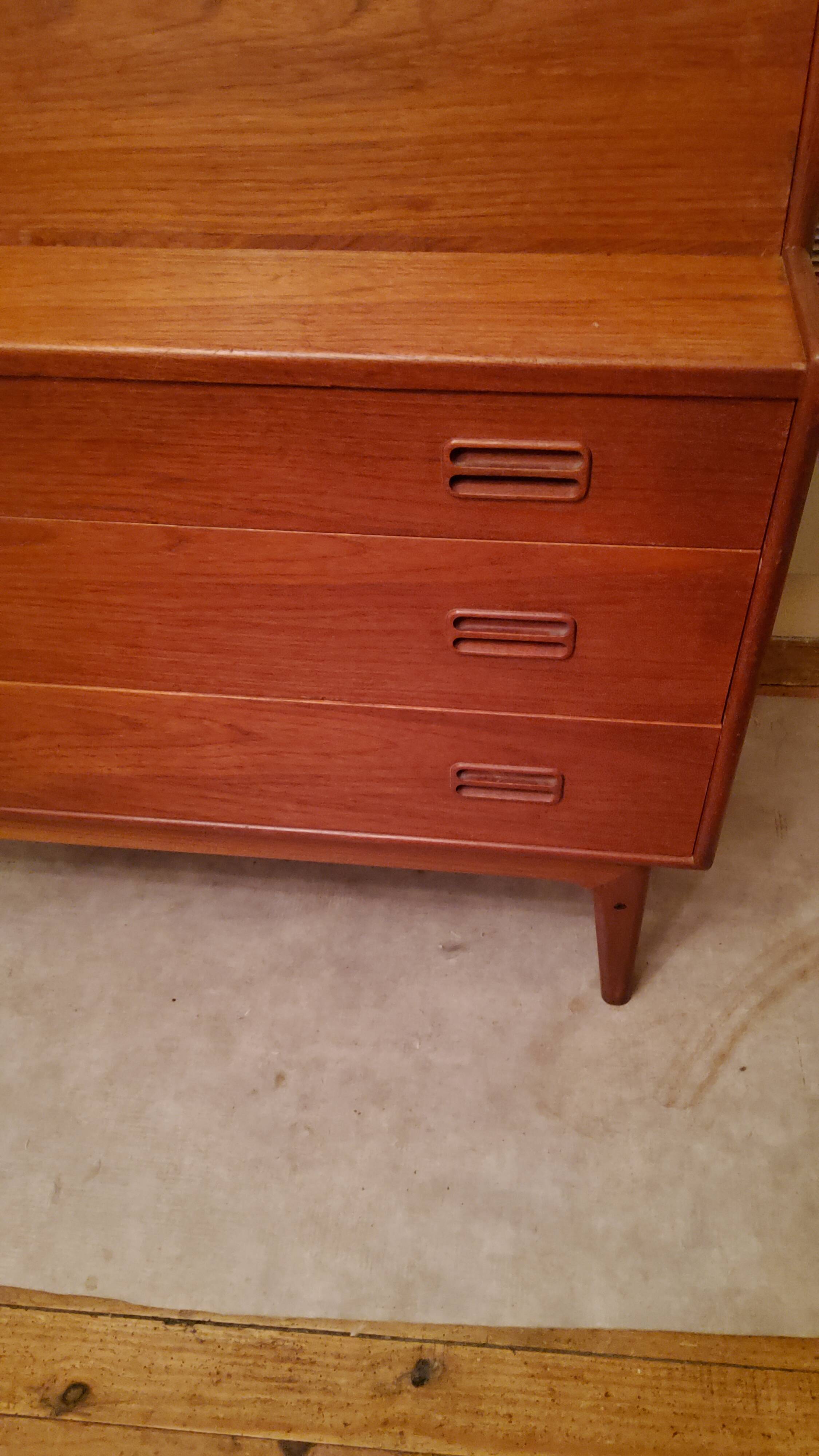 Convenient Danish teak secretary Craftsmanship M.K from the 60s