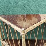 Rattan corner shelf
