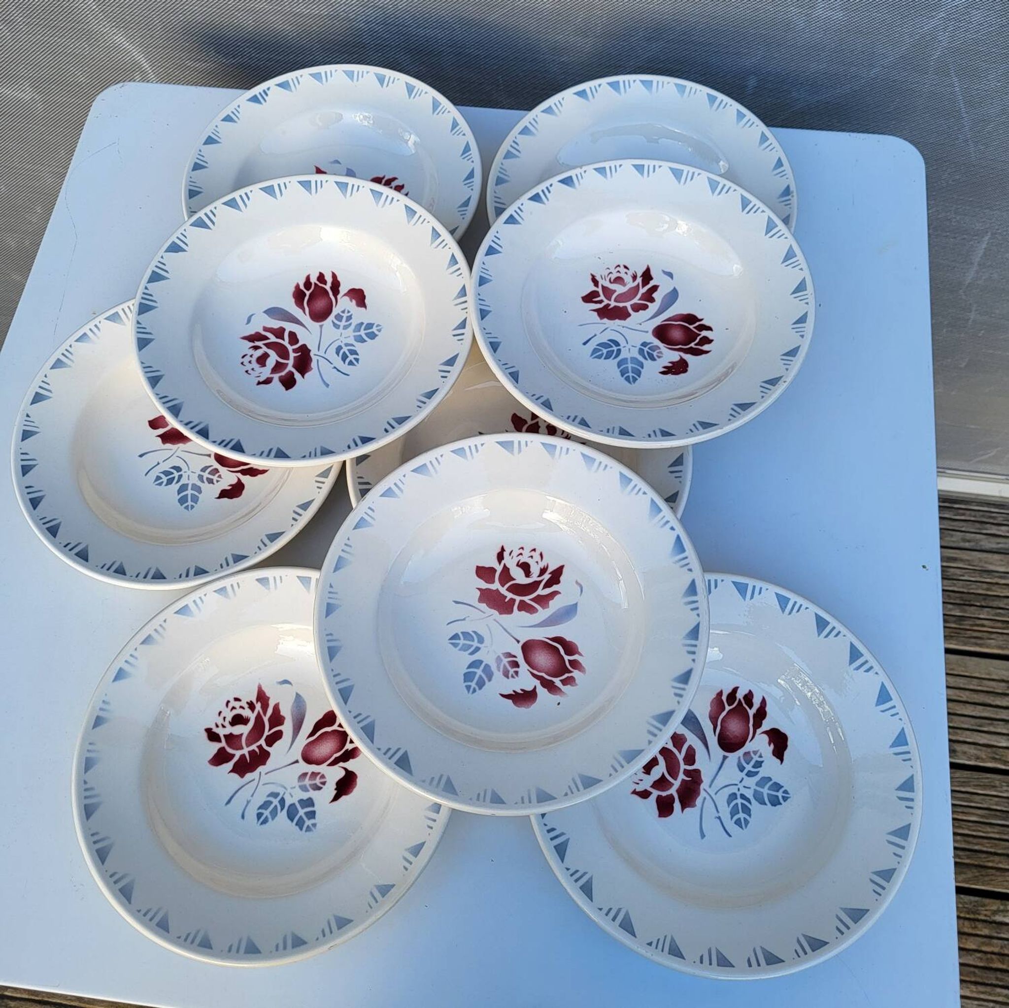 Lot 9 deep plates ▪︎ Art Deco ▪︎ Jane ▪︎ Niderviller