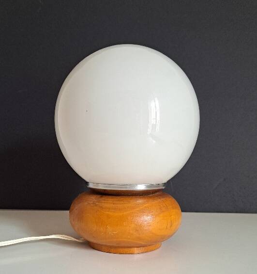 Wooden bedside lamp
