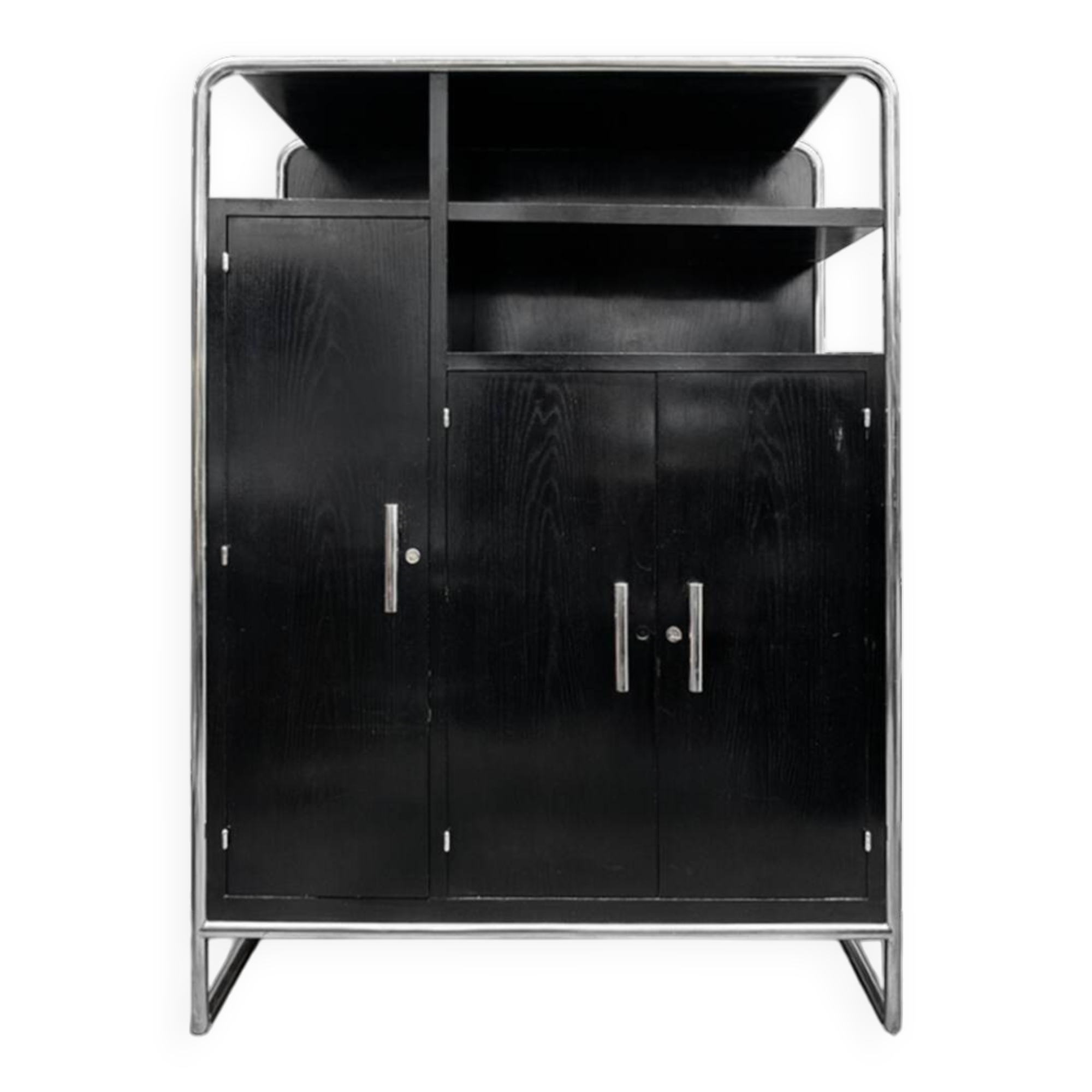 Buffet en acier et bois,  Bruno Weil pour Thonet, années 1930