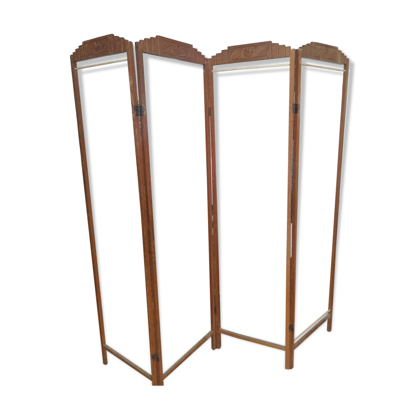 Carved wooden screen 4 panels