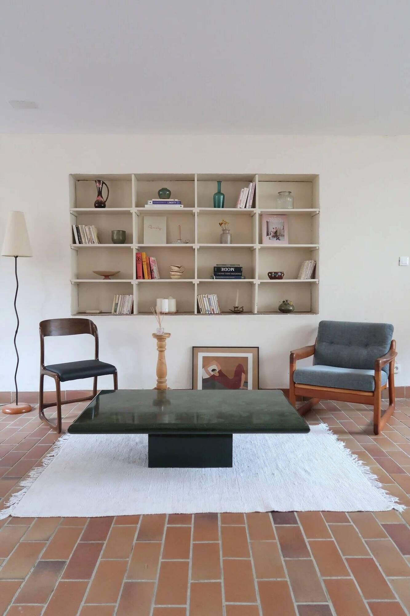 Green coffee table attributed to Jean-Claude Mahey, Roche Bobois.