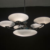 6-flamming art deco chrome-plated chandelier, 1930