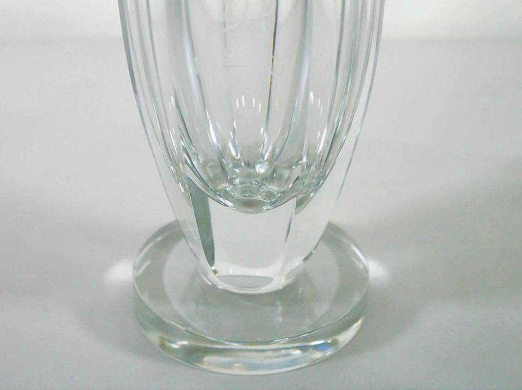 Elis Bergh for Kosta Sweden engraved crystal table lamp