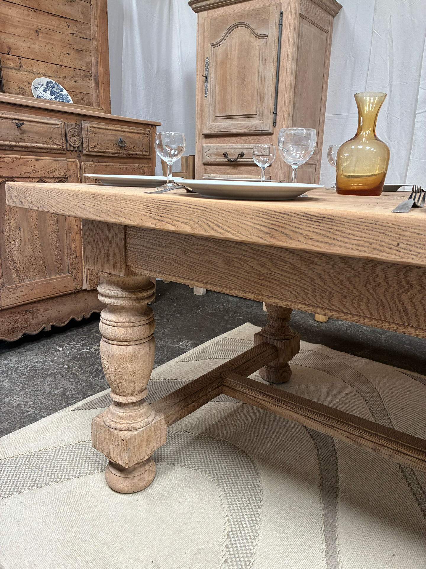 Solid oak farmhouse table