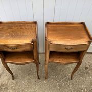 Pair of bedside tables with 1 drawer and a niche, Louis XV style
