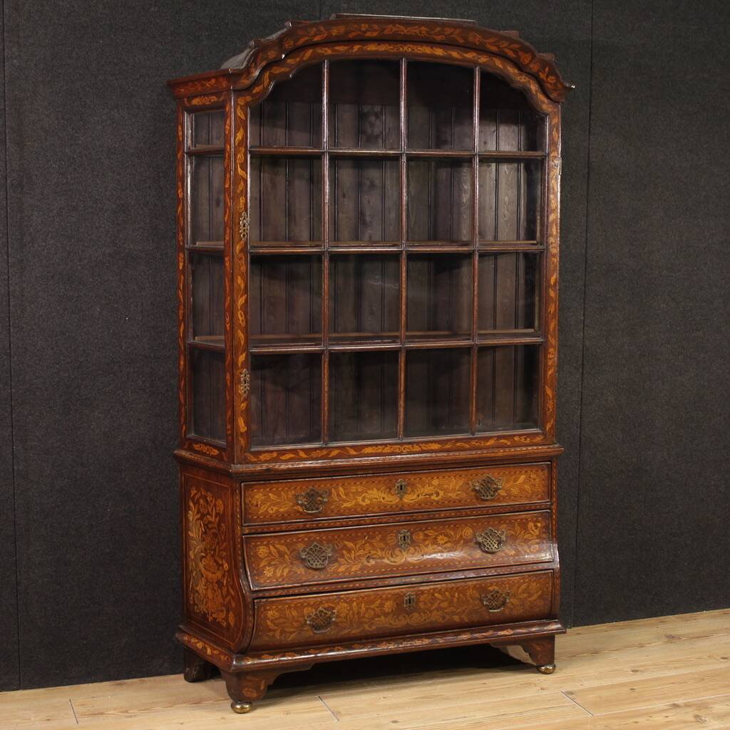 Vitrine marquetée hollandaise du XIXe siècle