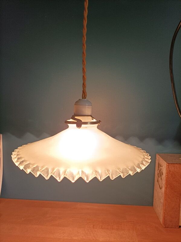 Suspension corole sandblasted lace support brass porcelain dpm 0323118
