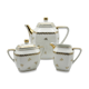 Three-piece tea or coffee service in Limoges porcelain by Singer, years.