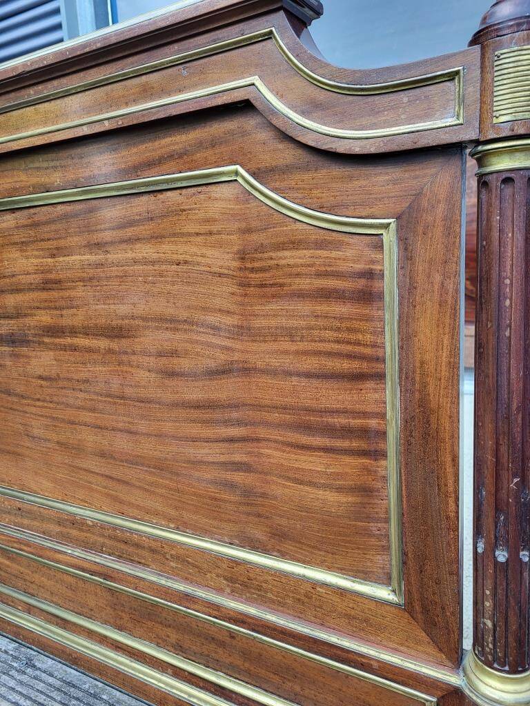 Napoleon bed in mahogany and gilded brass, Empire style