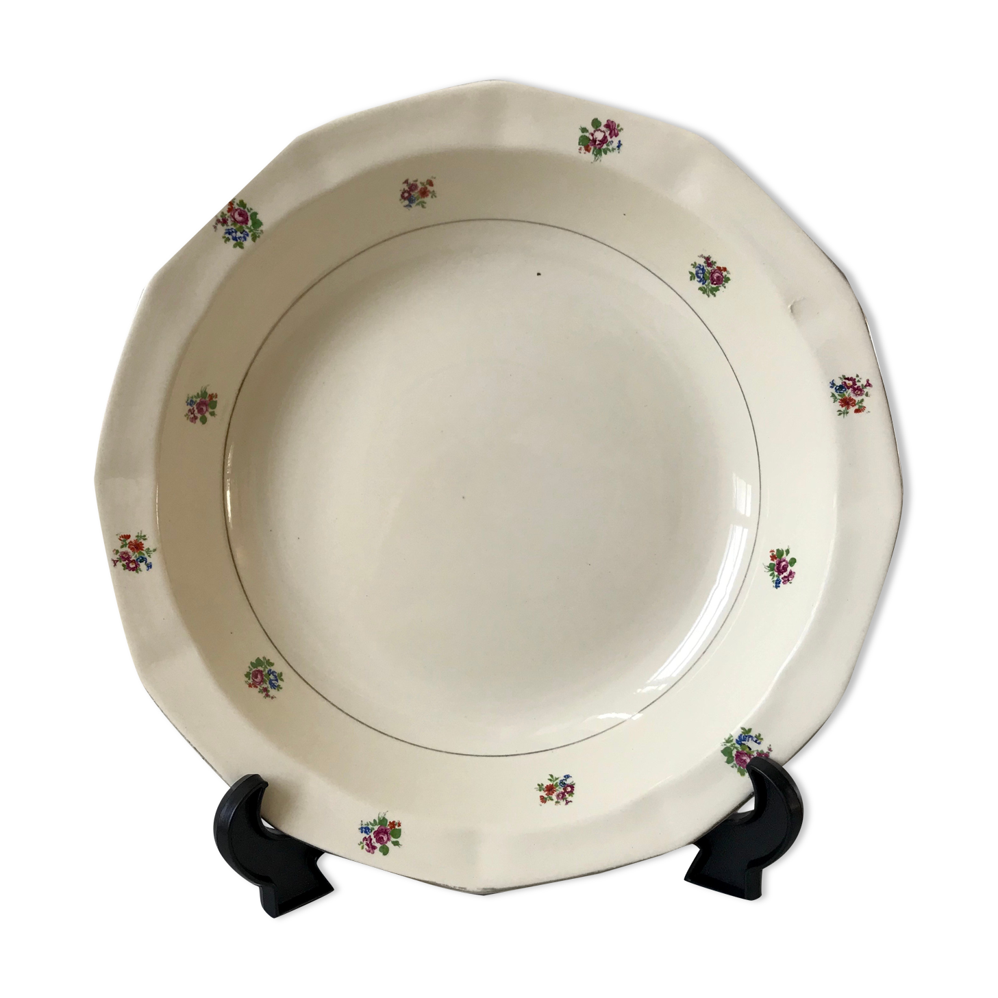 Hollow round dish DIgoin Sarreguemines years 40-50