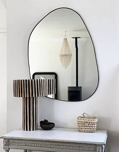 Large organic dune mirror - black