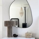 Large organic dune mirror - black