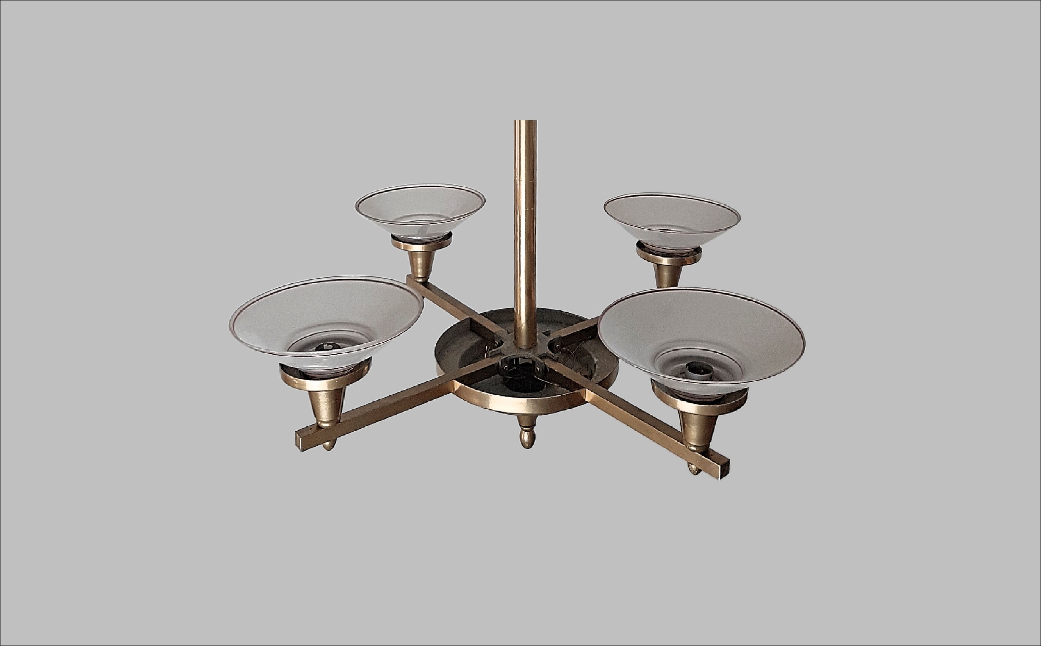 Chandelier Art Deco geometric shape, vintage c 1935