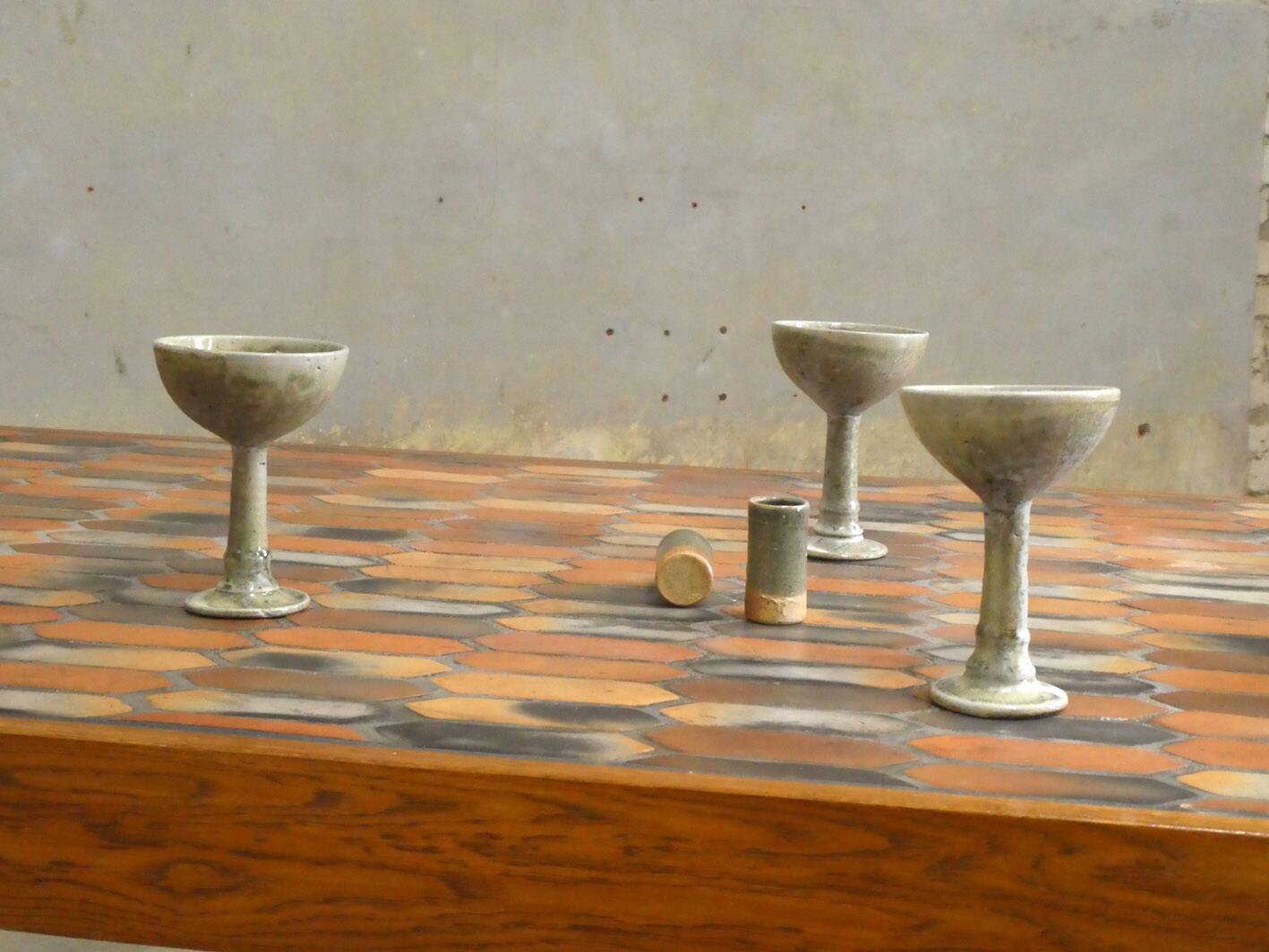 stoneware dining table, 1970