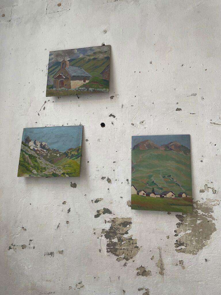 Oil painting landscape mountain 1947
