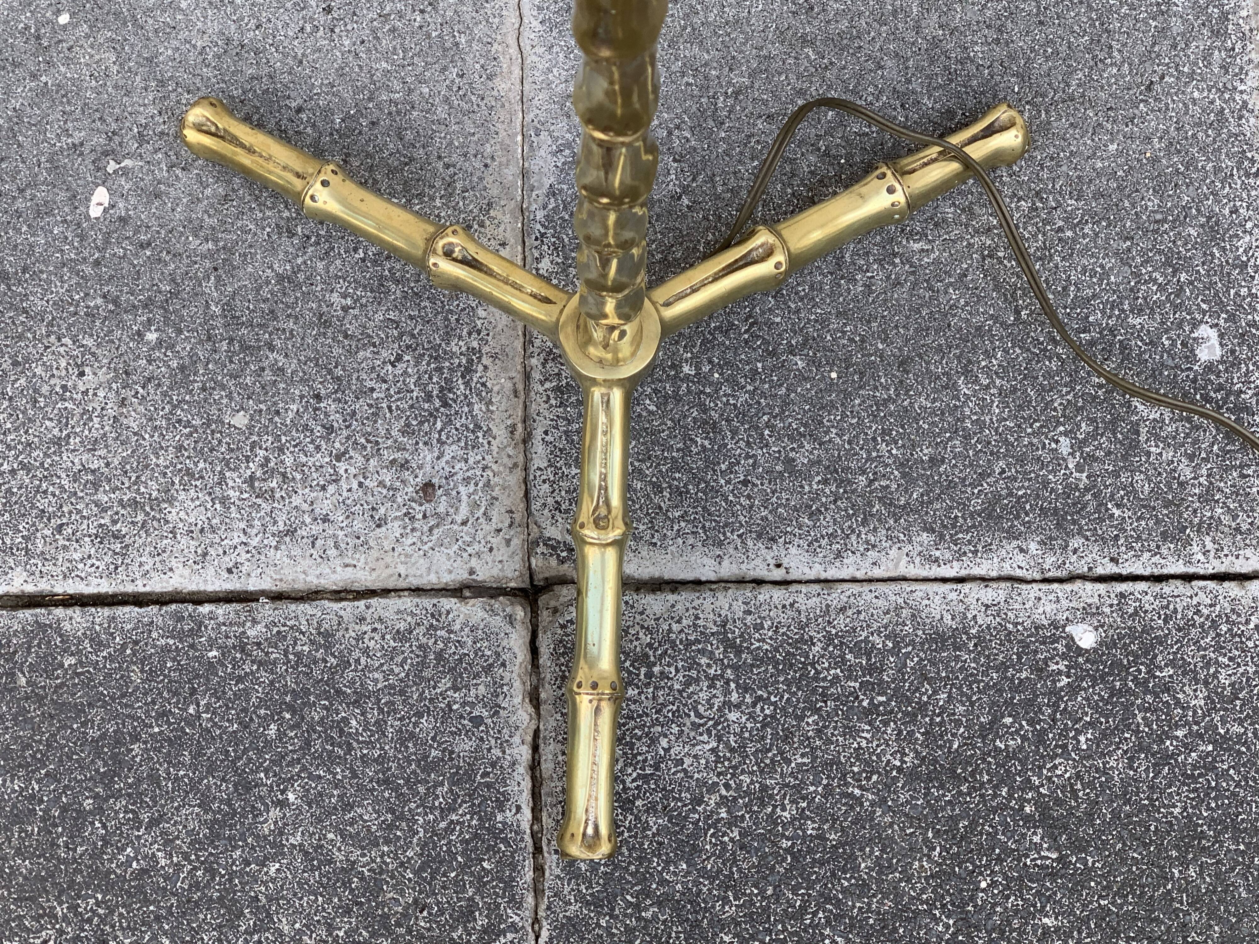 Bamboo bronze  lamp 1950