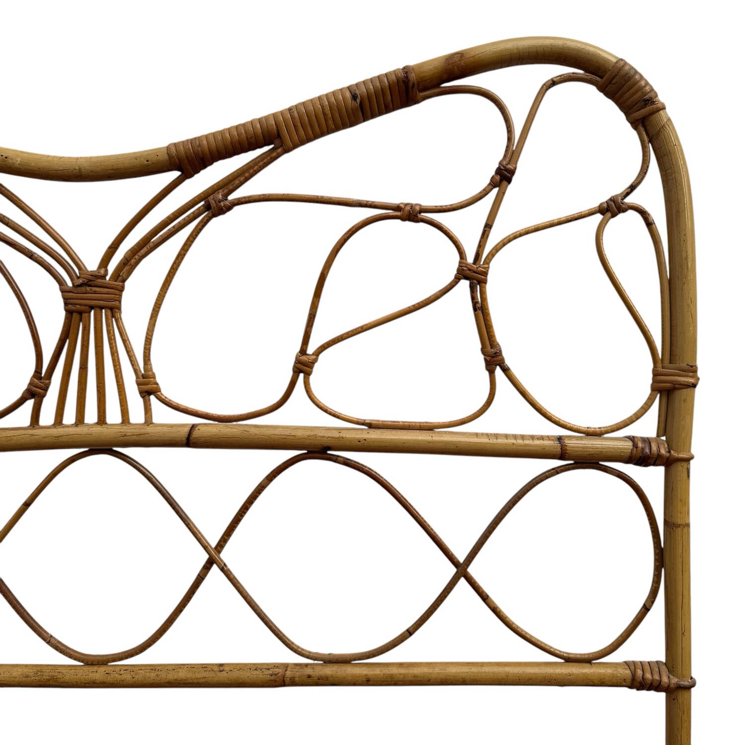 Pair of rattan headboards from the 50's Italy