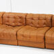 Vintage De Sede DS 11 modular sofa cognac patchwork leather, set of 7