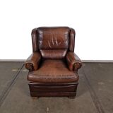 Vintage brown leather armchair
