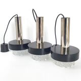 Set of 3 vintage pendant lights 1960