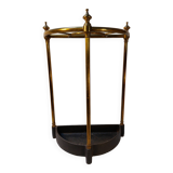 Victorian style half-moon umbrella stand in brass and cast iron