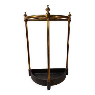 Porte-parapluie en demi-lune style Victorien en laiton et fonte