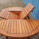 Stretchable garden dining table in solid teak