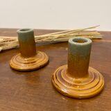 Pair of ceramic candle holders
