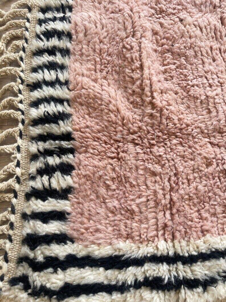 Handmade traditional natural wool rug size 1/2 m