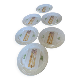 L’Hirondelle porcelain asparagus plates