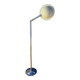 Vintage Italian Space Age Floor Lamp in Chromed Metal with "Flying Saucer" Shade
