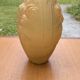 Art Deco vase in frosted glass with rose decoration – amber colour