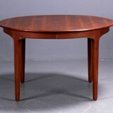 Dining table scandinavian design 1960s teak, with 3 extensions in the same wood