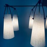 Italian glass and brass chandelier, Italy, 1950s