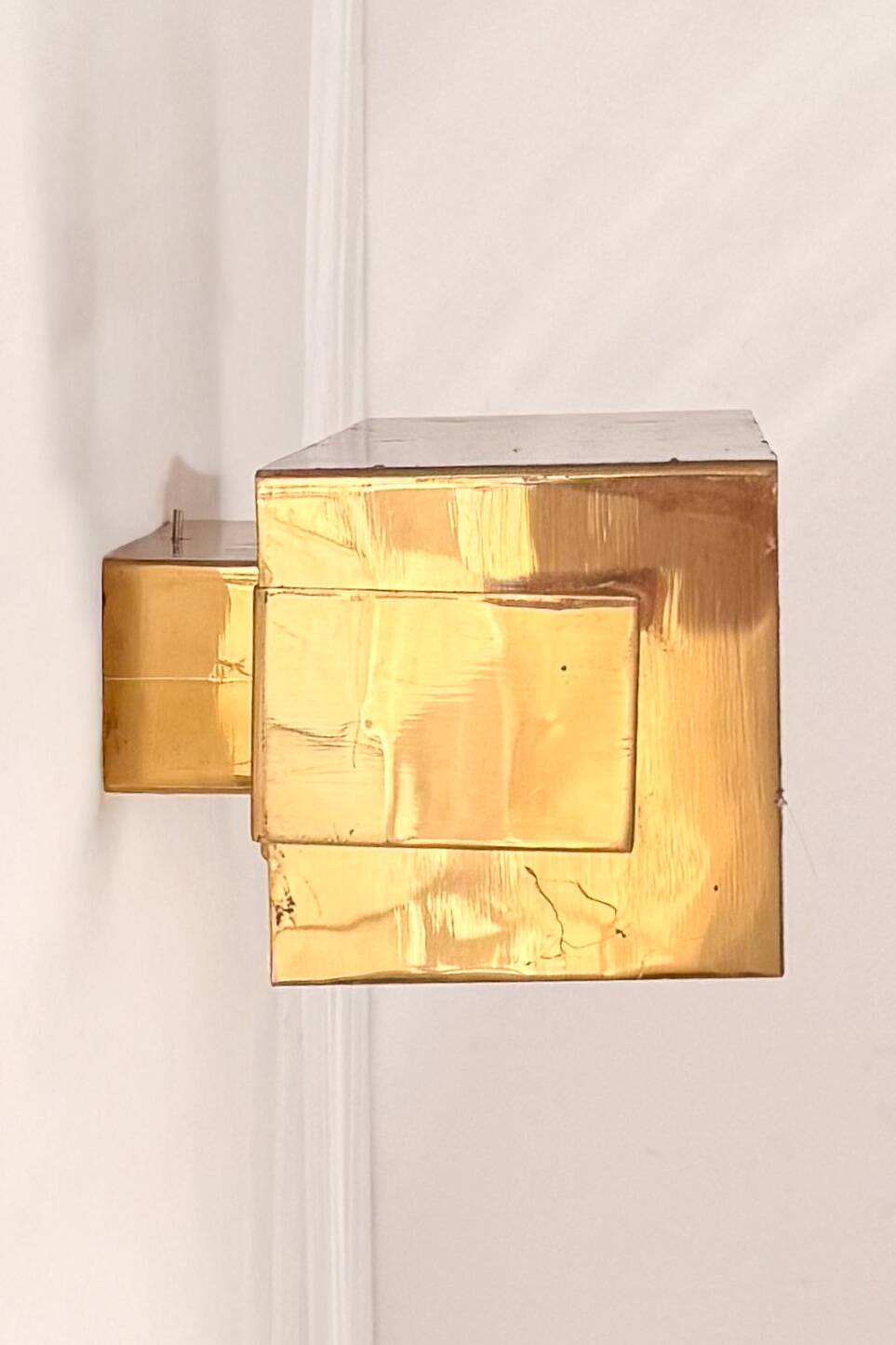 Vintage brass and Perspex wall light, France 1960.