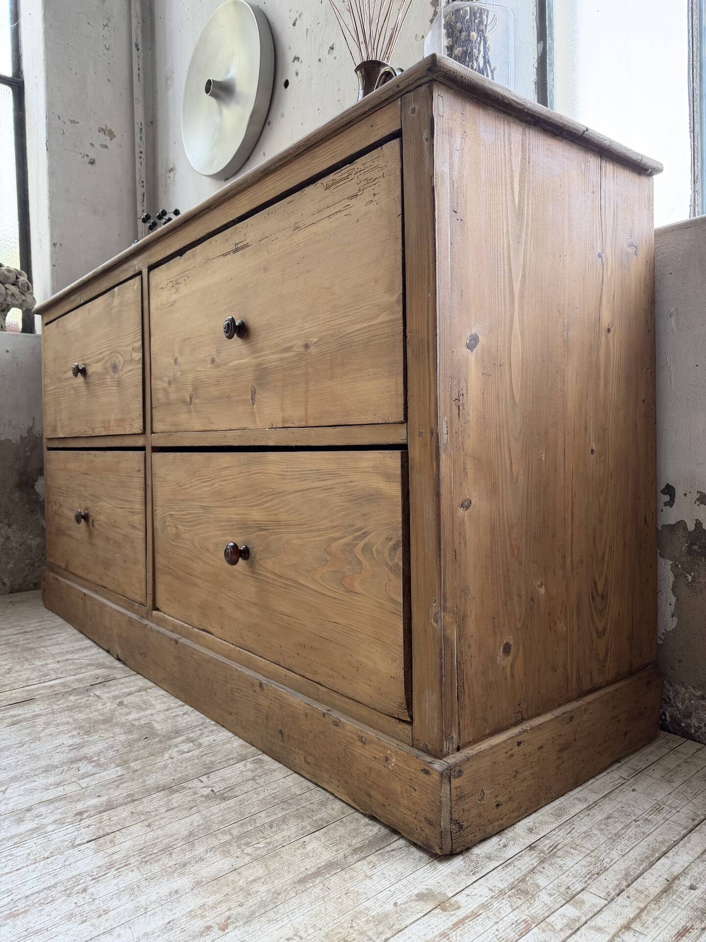 1950s pine workshop furniture 175cm