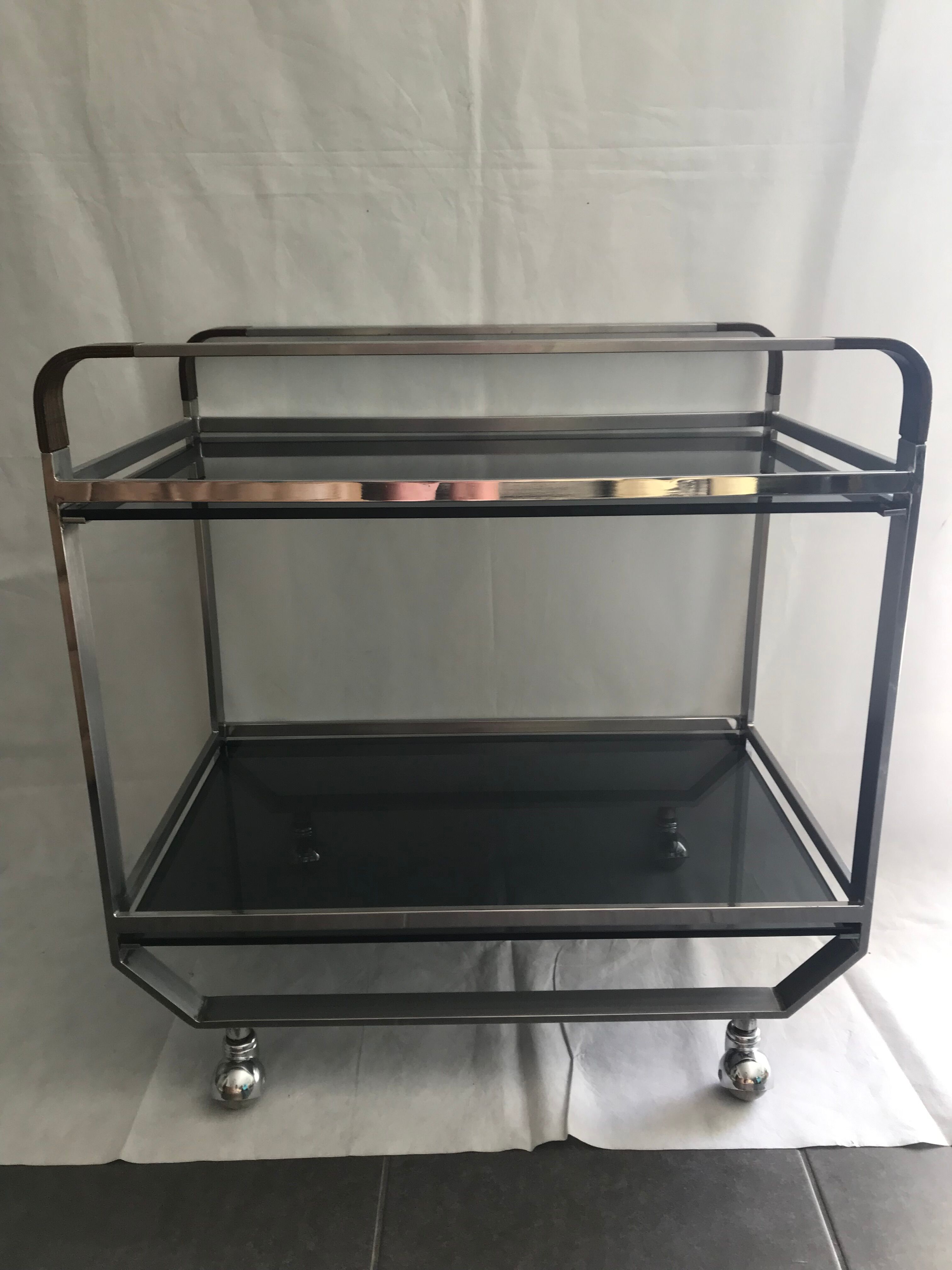 Dessert or metal and wood rolling bar 1970