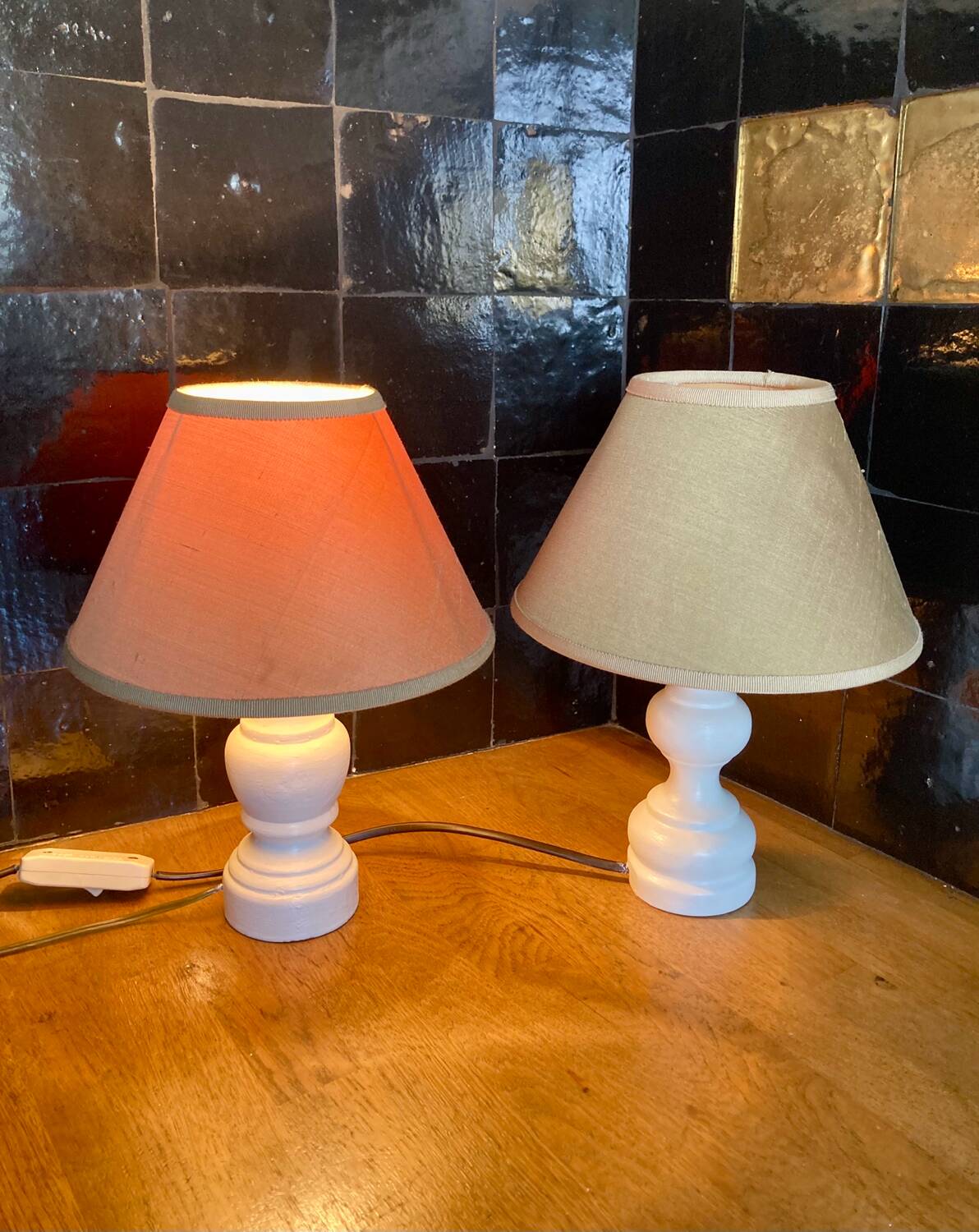 Pair of bedside lamps
