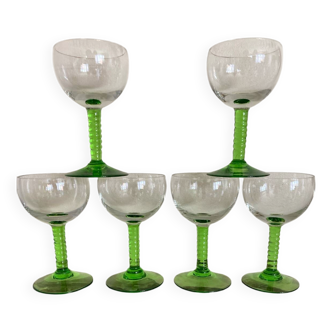Green stemmed glasses