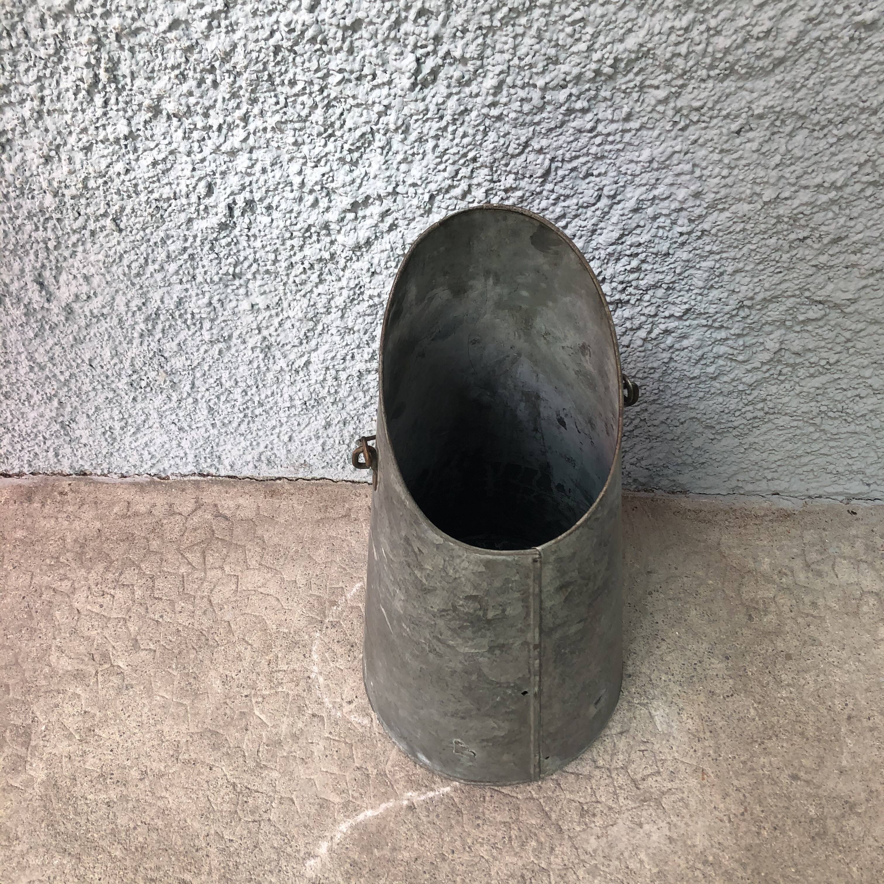 Old metal coal bucket