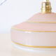 Hanging lamp in granite glass, pink and gold, vintage