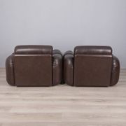 Pair of vintage 1970s brown leather armchairs designed by Ceriotti