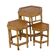 Ensemble vintage de 3 tables d'appoint en bambou et rotin / tables gigognes – style boho