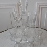 Set of 9 crystal wine glasses engraved 30s