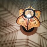 Mid century wooden bedside table lamp 1960