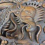 Antique 19th-century Chinese secretary with dragon woodcarving