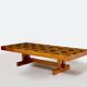 Large modernist coffee table in oak petrified wood slate 1960Large modernist coffee table in oak